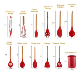 Kit Utensílios de Cozinha de Silicone - Deixe sua Cozinha Moderna e Estilosa!